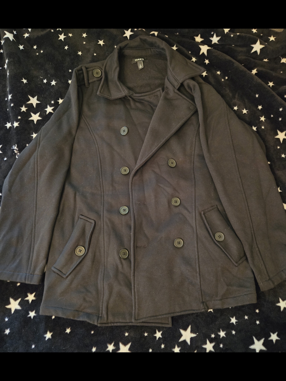 torrid Black Double-Breasted Pea Coat